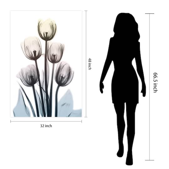 Empire Art Direct 32" x 48" Springing Tulips Frameless Free Floating Printed Tempered Glass Wall Art